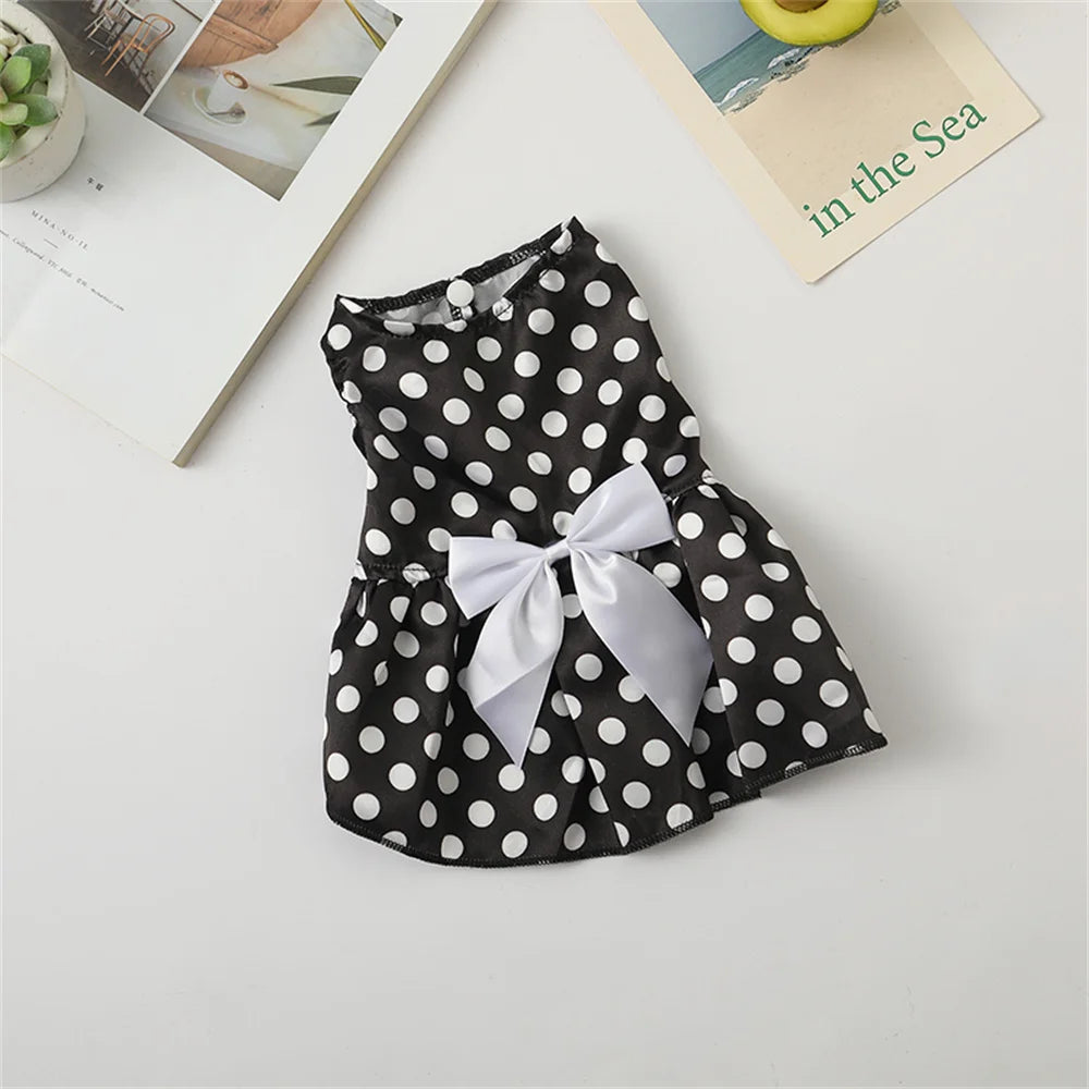 Polka Dot Dog Skirt Dress for Small Breeds