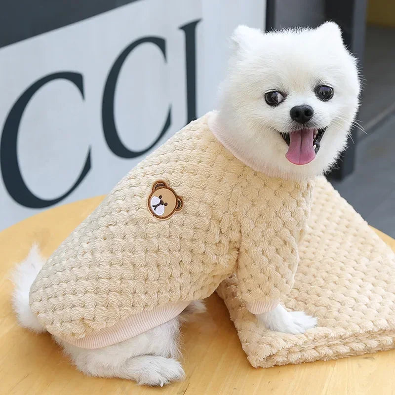 Cozy Fleece Dog Sweater for Small and Medium Breeds