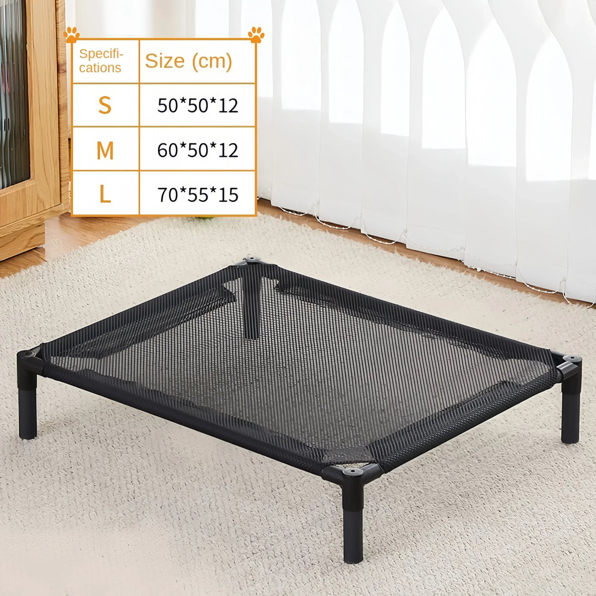 Foldable Elevated Pet Bed with Removable Washable Cover