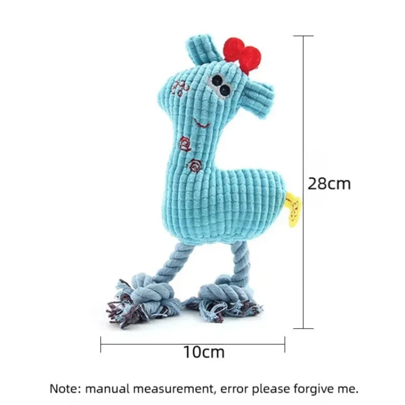 Plush Bone Squeaky Dog Toy for Teething and Play