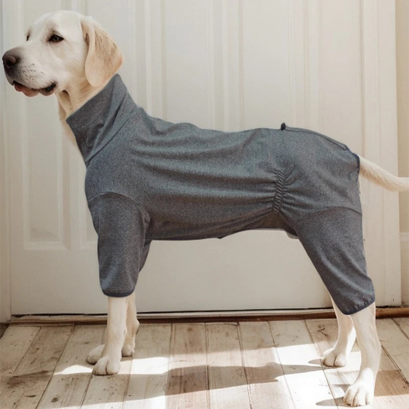 Cozy High-Collar Dog Pajamas – Four-Legged Sleepwear for Large Breeds