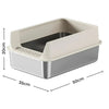 Extra-Large Stainless Steel Cat Litter Box with Splash-Proof Rim