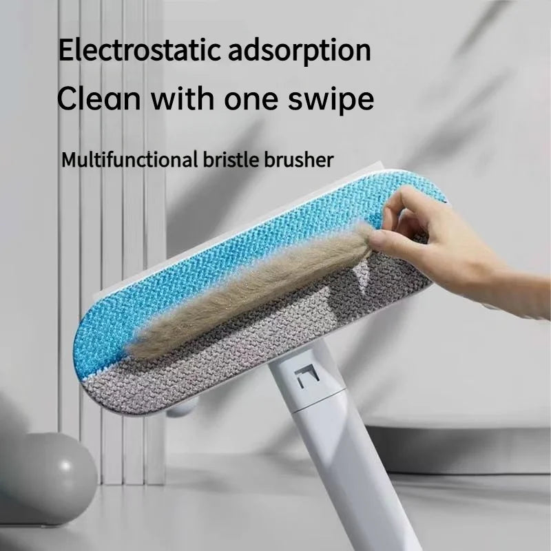 Multi-Surface Pet Hair Remover Brush with Self-Cleaning Base
