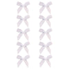 A set of cute ribbon bow hair clips for girls in various colors and styles.