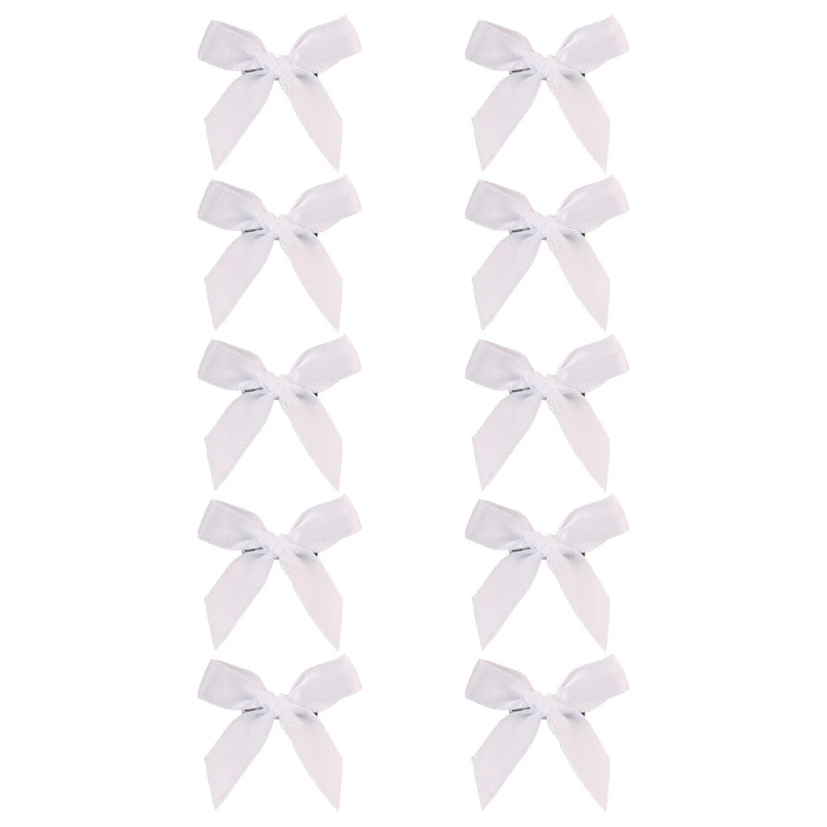 A set of cute ribbon bow hair clips for girls in various colors and styles.