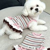 Striped Dog Dress with Bowknot - Cute Ruffle Summer Outfit for Small Dogs