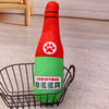 Whimsical Wine Bottle Dog Toy with Squeaker