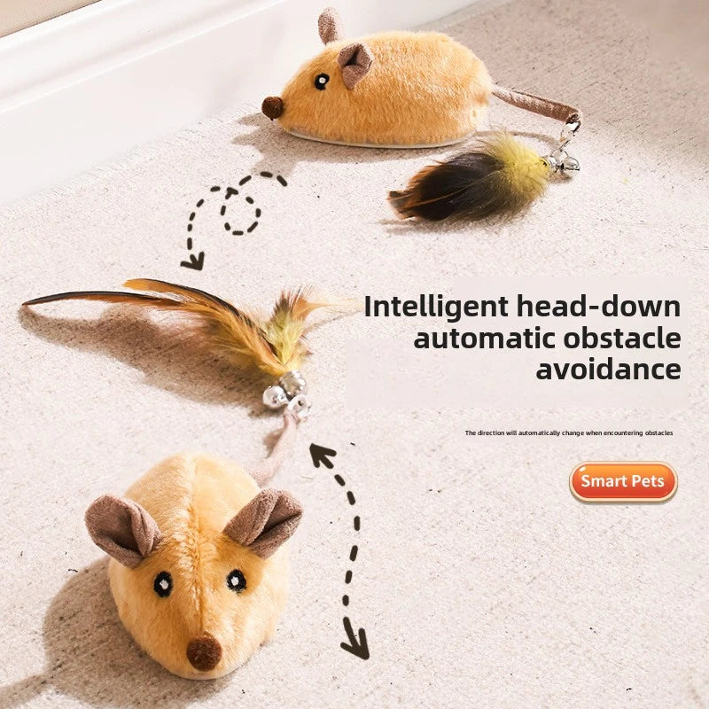 Interactive Motion-Activated Cat Toy Mouse with Squeaky Sounds
