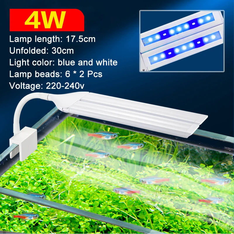 Lampe LED à pince réglable pour aquarium