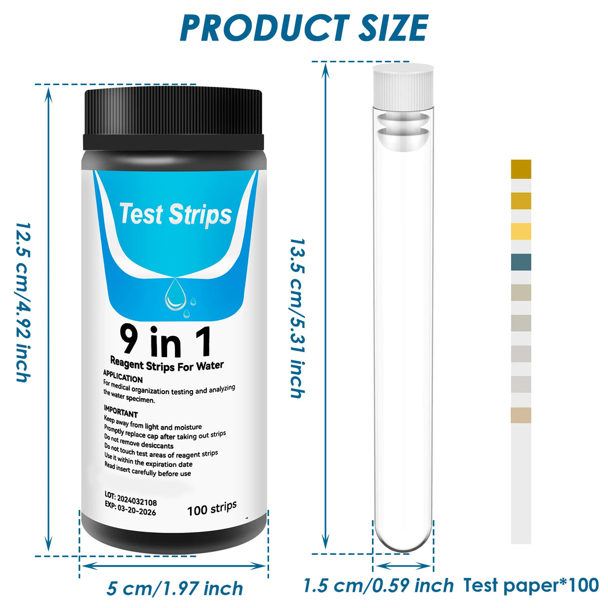 7-in-1 Aquarium Water Test Strips (100 Count)
