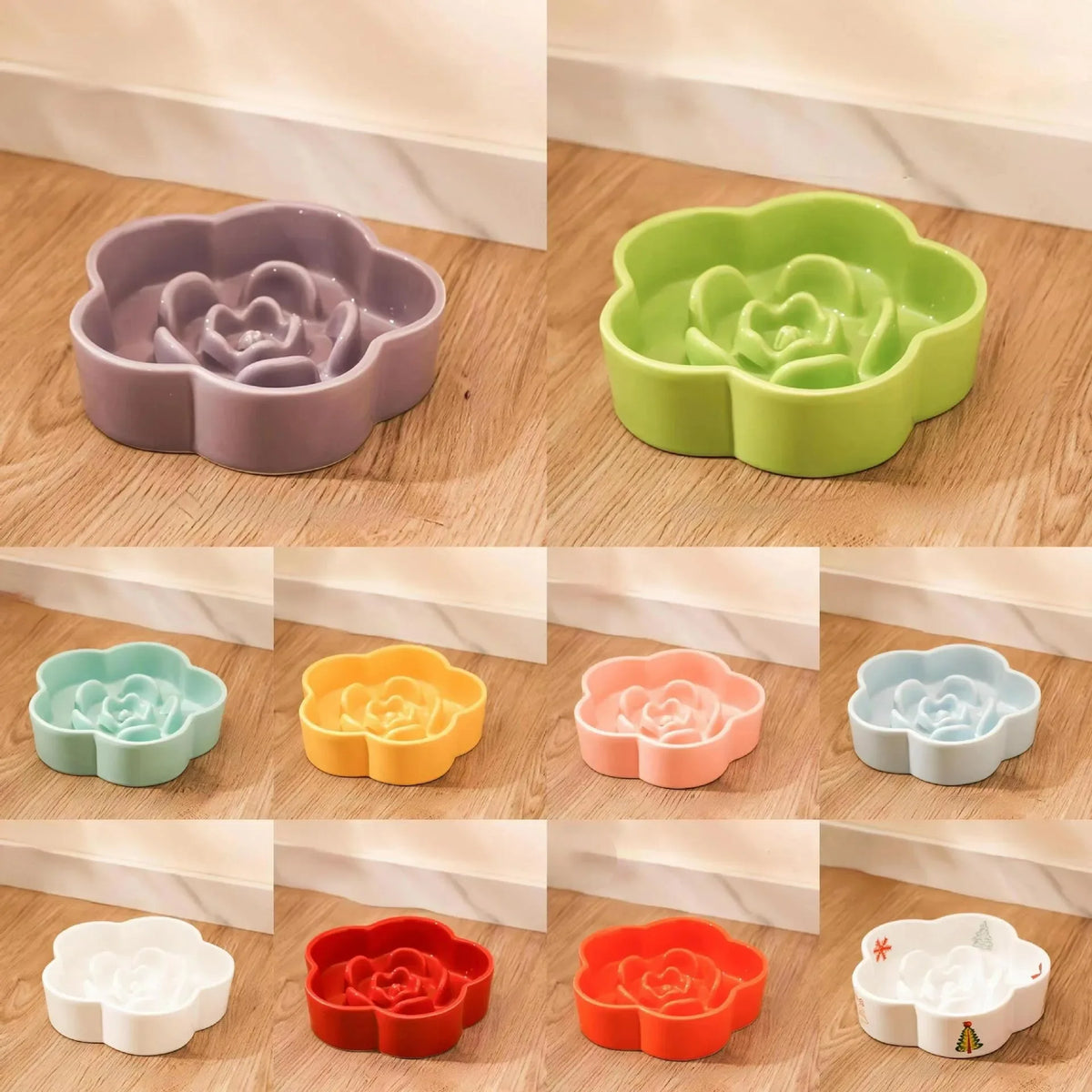 Ceramic Slow Feeder Bowl for Cats and Small Dogs