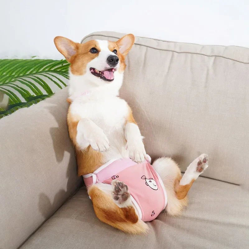 Adjustable Dog Diaper Pants with Suspenders