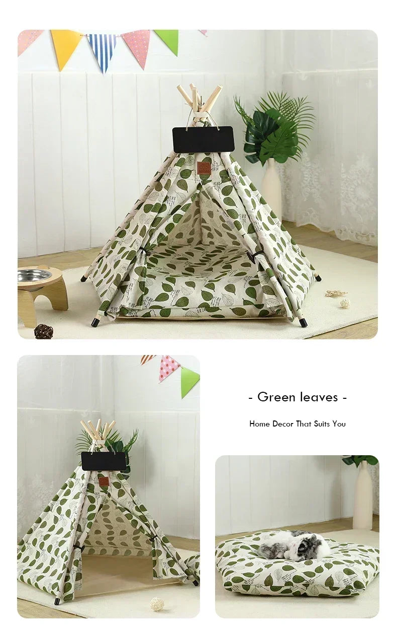 Pet Teepee Tent with Cushion and Personalization Board