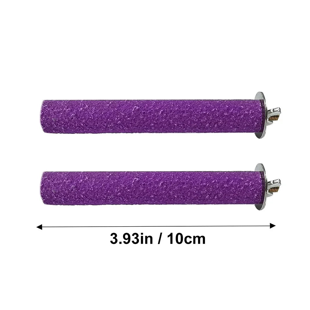 Lila glitzernder Naturholz-Stand für Papageien und Vögel, 9,9 cm lang.