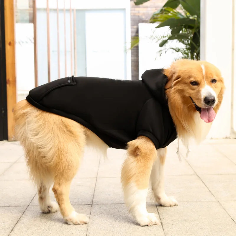 Sudadera de Fleece para Perro Grande con Capucha y Bolsillo con Cremallera