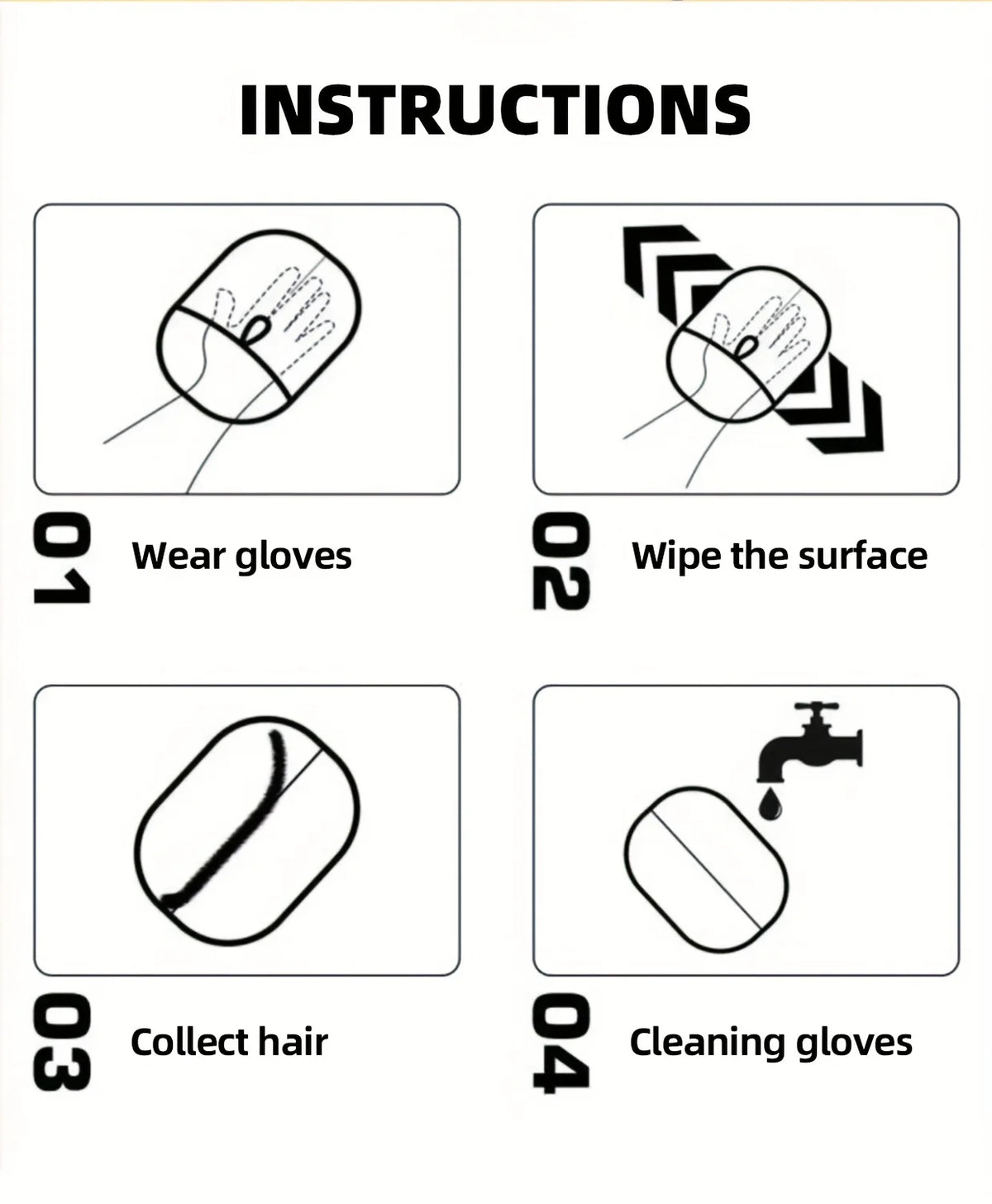Double-Sided Pet Grooming Gloves for Effective Hair Removal