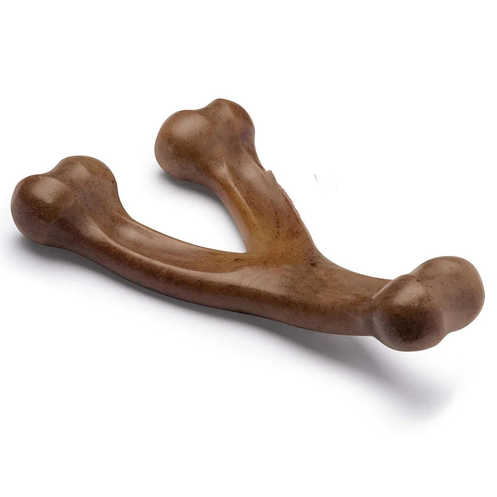 Brauchige Nylon-Kaugummi-Spielzeug in Knochenform für Hunde.