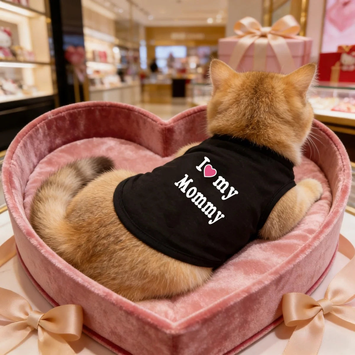 Adorable 'I Love Dad/Mom' Pet Vest for Small Dogs & Cats