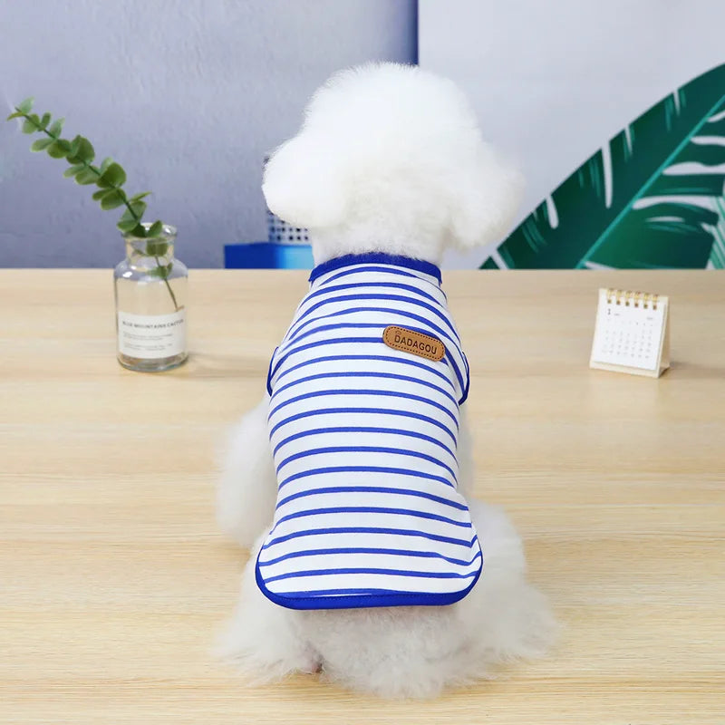 Striped Sleeveless Pet Vest for Small Dogs and Cats