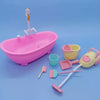 Miniature Bathroom Playset with Bathtub for Fashion Dolls