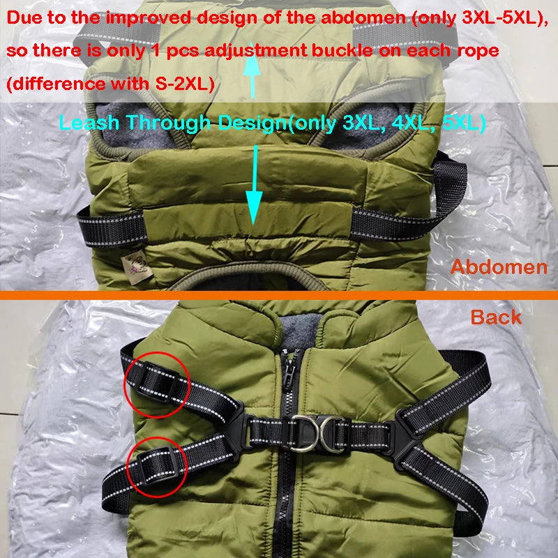 Waterproof Dog Jacket with Harness - Winter Coat for Dogs