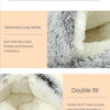 Winter Plush Round Cat Bed 2-in-1 Warm Cat House