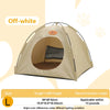 An off-white breathable pet tent bed for cats and small dogs shown in a full view.
