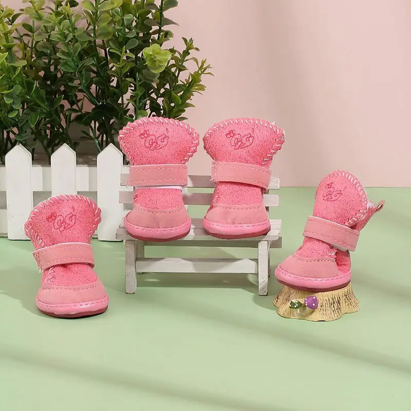 Botas de Nieve de Peluche para Gatos y Perros Pequeños