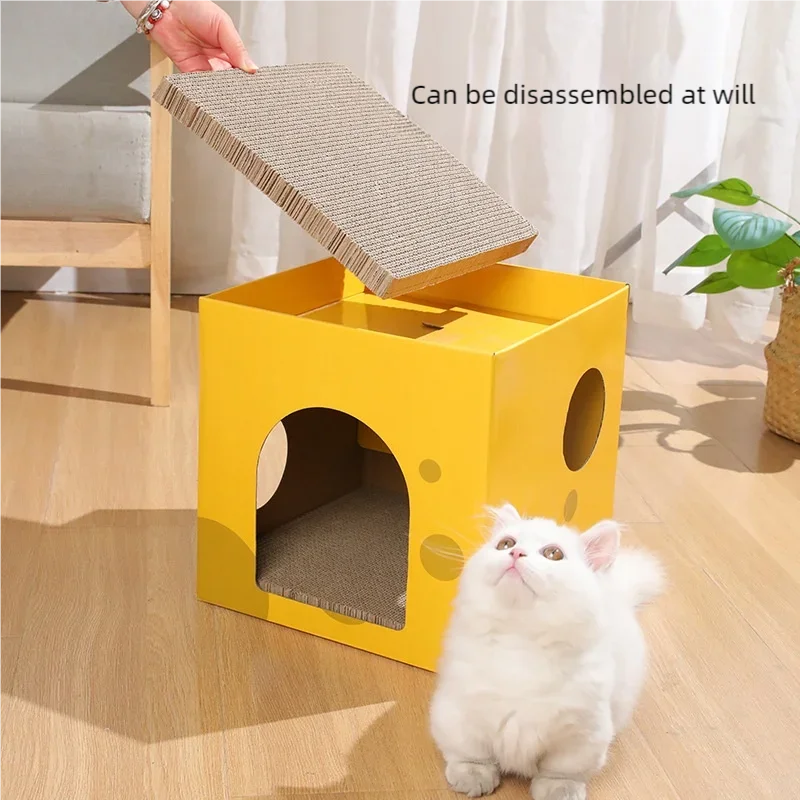 Double-Layer Cat Scratching House with Corrugated Cardboard
