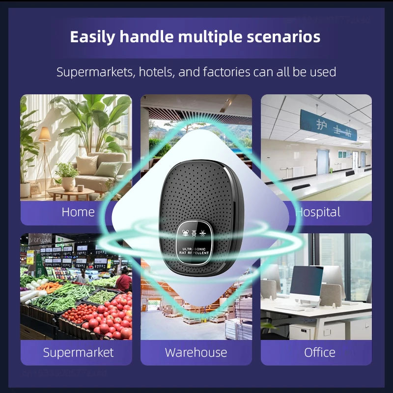 Rechargeable Ultrasonic Rodent Repeller for Home and Bedroom