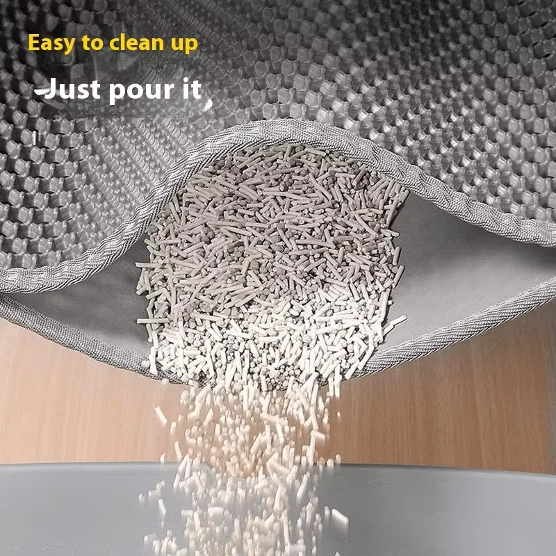 Double-Layer Waterproof Cat Litter Mat with Honeycomb Design