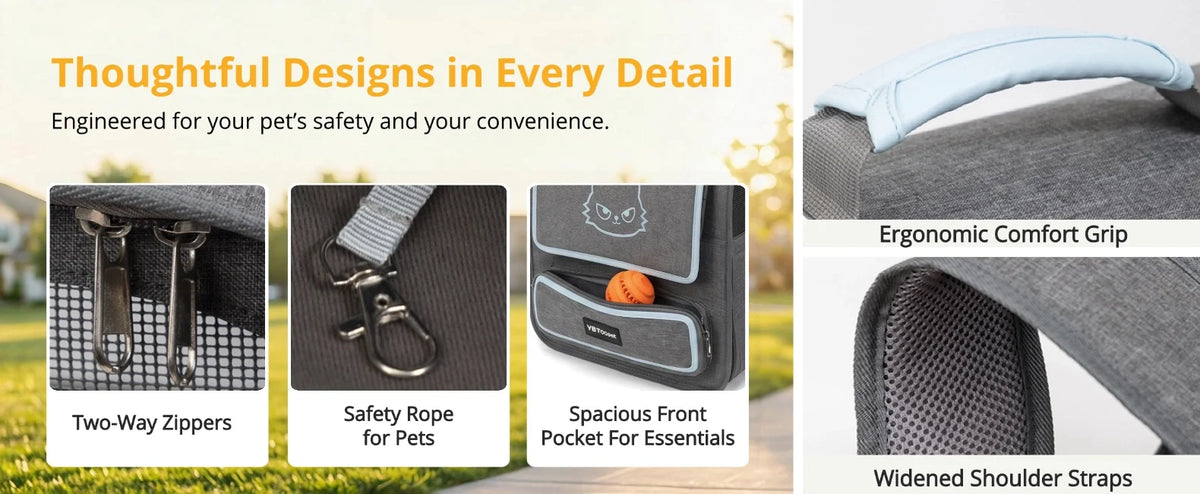 Foldable Pet Carrier Backpack for Cats and Small Dogs