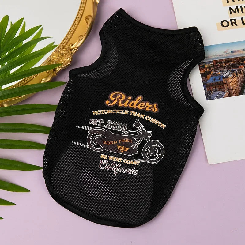 Breathable Mesh Pet Vest with Cute Cartoon Print