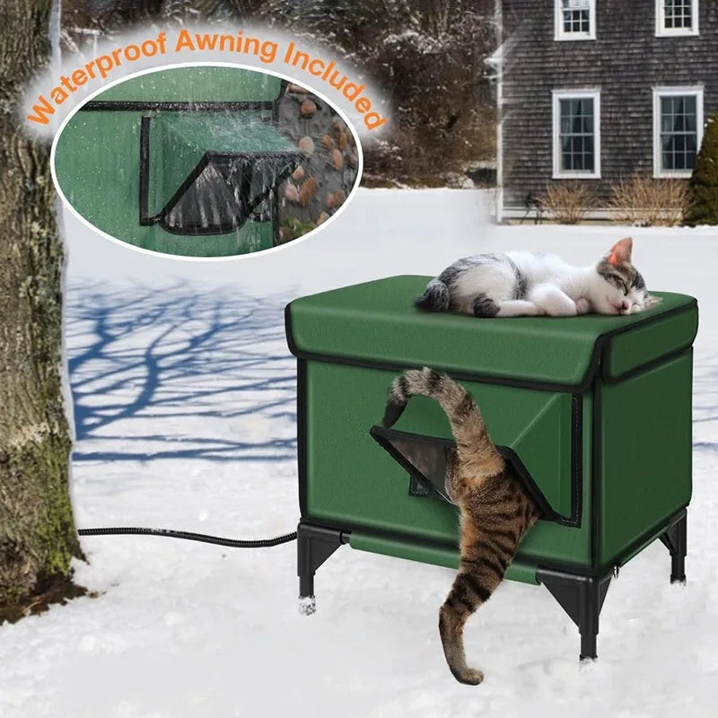 Abri Extérieur Chauffé et Imperméable pour Chat