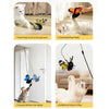 A set of interactive butterfly toys for a cat, including a toy on the ground, a handheld play mode, a hang and adhere gamepla