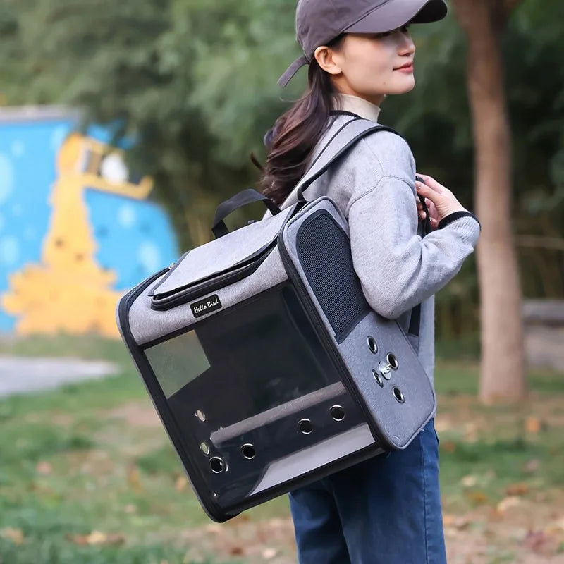 Breathable Bird Travel Backpack Carrier with Perch