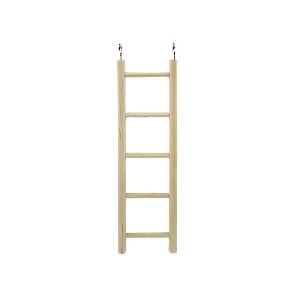 Wooden Bird Ladder with Swing and Perch for Parrots