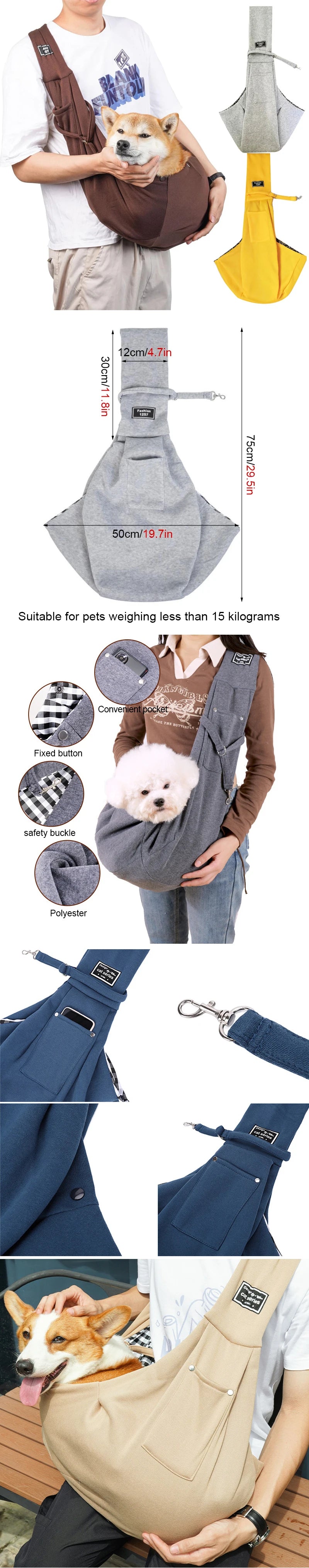 Outdoor Pet Carrier Sling Bag for Small Dogs and Cats