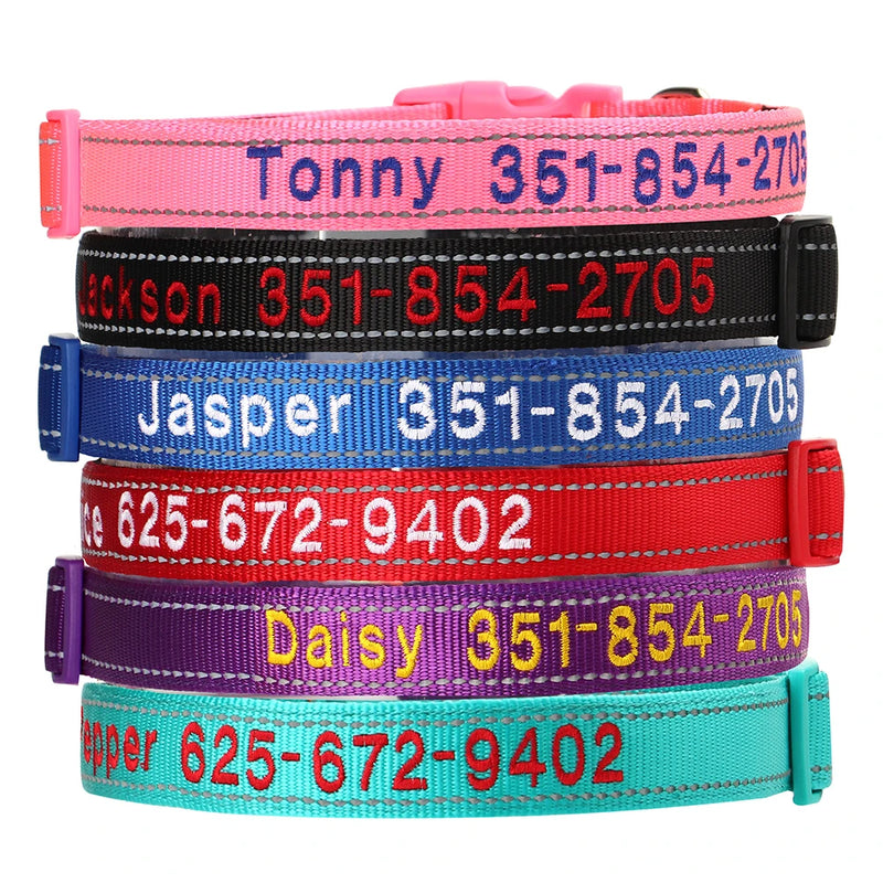 Personalisierte bestickte Nylon-Hundehalsband