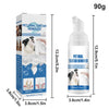 A bottle of Pet Oral Tartar Remover foam for pets with usage instructions and size details.