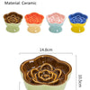 Elevated Ceramic Slow Feeder Bowl for Cats and Small Dogs