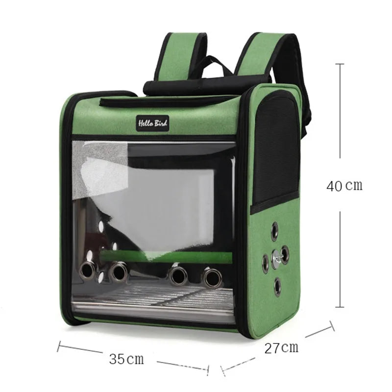 Breathable Bird Travel Backpack Carrier with Perch