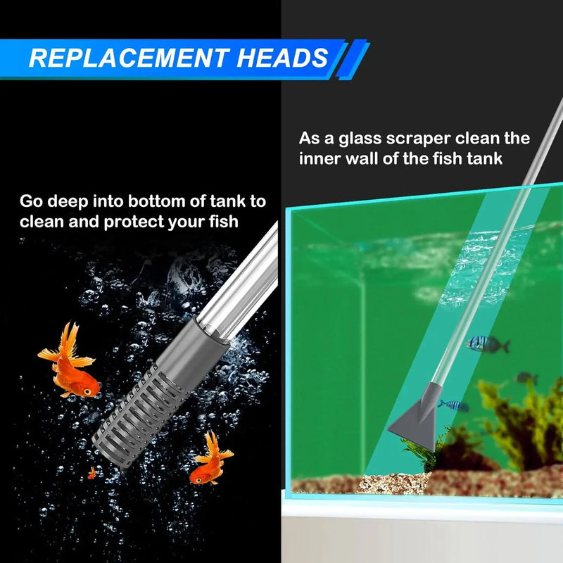 Siphon Manuel pour Aquarium avec Buse Nettoyante pour Graviers