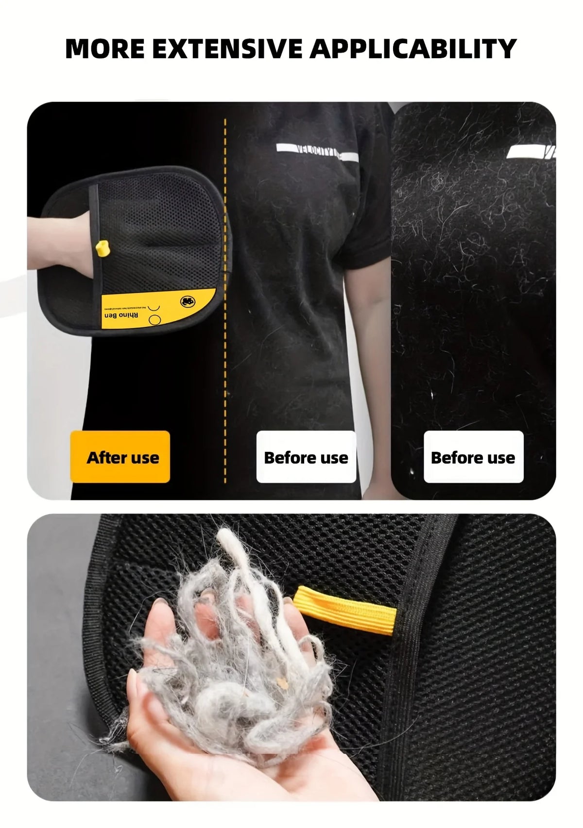 Double-Sided Pet Grooming Gloves for Effective Hair Removal
