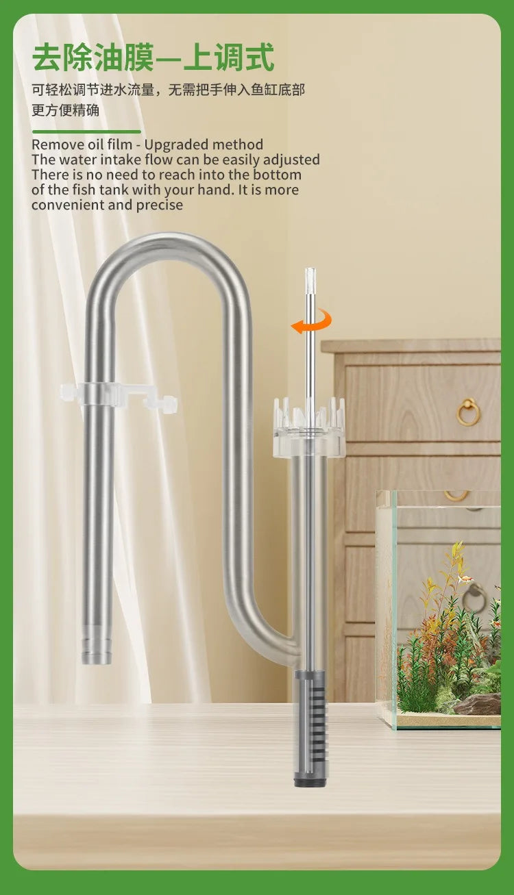 ZRDR Fish Tank External Filter Tube Stainless Steel Inlet Outlet