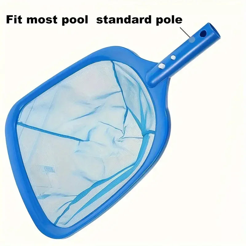 Blendes Schwimmbeckenblatt-Sickernetz mit Griff, für die meisten Standard-Poolstangen geeignet.