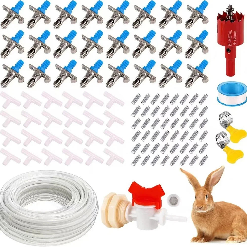 Automatic Rabbit Watering System Kit with 12 Nipple Drinkers
