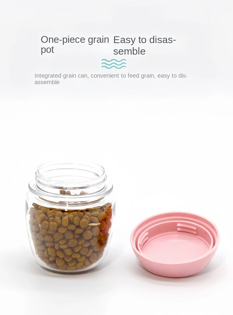 Bouteille d'eau portable pour animaux avec rangement pour nourriture
