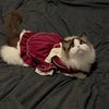 Elegant Cotton Pet Dress with Bow for Small Dogs and Cats