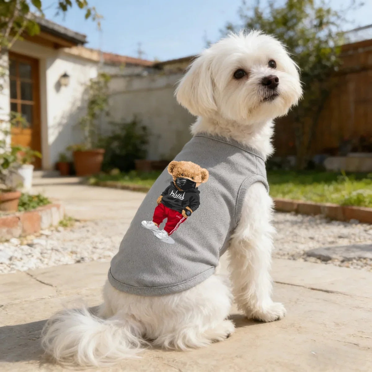 Printed Sleeveless Pet Vest for Cats and Dogs